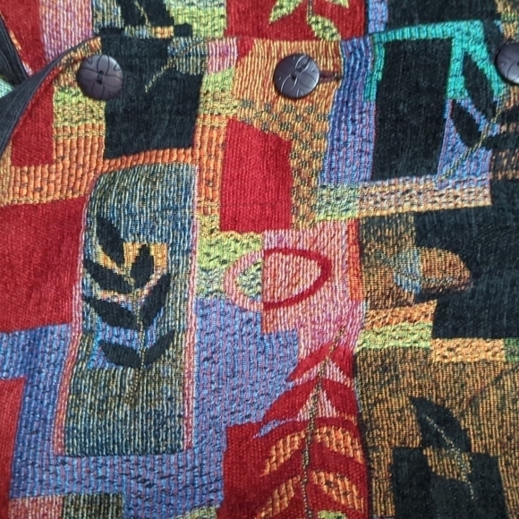 Coastal Cowgirl Tapestry jacket Dopamine bohemian festival color block Sz XL - Picture 5 of 11